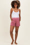 Berry Mineral Wash Terry Maternity Short