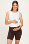 Espresso Pocket 6" Maternity Biker Shorts