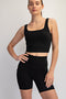 Black Pocket 6" Biker Shorts