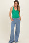 Dusty Blue Mineral Wash Wide Leg Maternity Pants