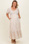 Ivory Floral V-Neck Maternity Plus Maxi Dress