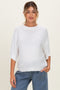 White Oversize Cut Sweater Maternity Top With Raw Edge