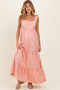 Blush Floral Tiered Shoulder Tie Maternity Maxi Dress