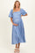 Light Blue Floral Bubble Short Sleeve Babydoll Maternity Dress