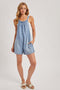 Light Blue Denim Shortall Romper
