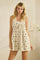 Cream Polka Dot Pleated V-Neck Romper