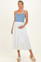 Blue Striped Knit Top Tiered Maternity Midi Dress