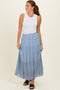 Blue Floral Maxi Skirt