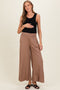 Cocoa Smocked Waistband Wide Leg Maternity Lounge Pants