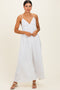 Off White V-Neck Open Back Maxi Dress