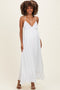 Off White V-Neck Open Back Maternity Maxi Dress
