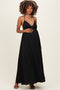 Black V-Neck Open Back Maternity Maxi Dress