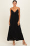 Black V-Neck Open Back Maxi Dress