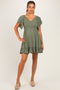 Olive Smocked Maternity Dress