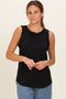 Black Ribbed Sleeveless Top