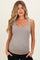 Stone Taupe Square Neckline Maternity Active Tank Top