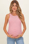 Red Striped Ribbed Knit Maternity Tank Top