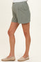Dusty Spruce Linen Blend Maternity Shorts