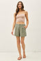 Dusty Spruce Linen Blend Shorts