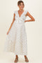 Cream Floral Front Bow Open Back Maternity Midi Dress