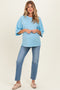 Blue Pigment Oversized Half-Sleeve Maternity T-Shirt