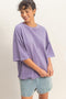 Purple Pigment Oversized Half-Sleeve T-Shirt