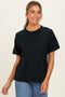 Black Oversized Short Sleeve Crew Neck T-Shirt