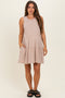 Dark Taupe Sleeveless Crewneck Tiered Maternity Mini Dress