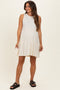Cream Sleeveless Crewneck Tiered Maternity Mini Dress