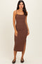 Chocolate Side Slit Fitted Tank Dress