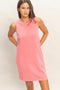 Pink Pigment Dyed Sleeveless Mini Dres