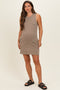 Mocha Pigment Dyed Sleeveless Maternity Mini Dres