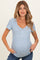 Blue Stripe Scoop Neck Henley Maternity Top