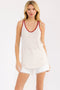 Brick Floral Solid Trim Tank Top