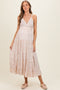 Ivory Printed Lace Inset Tiered Maternity Maxi Dress