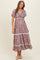 Ivory V Neck Twist Front Cut Out Floral Print Maternity Maxi Dress