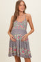 Jade V Neck Smocked Bodice Mix Print Maternity Sundress
