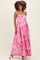 Pink Floral Printed Maternity Maxi Dress