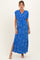 Royal Blue Printed Wrap Maternity Maxi Dress