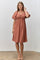 Brick Textured Bubble Sleeve Dress