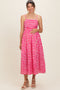 Hot Pink Gingham Maternity Midi Dress