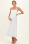 Off White Lace Sleeveless Maternity Midi Dress
