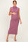 Mauve Ribbed Knit Mock Neck Maternity Maxi Dress
