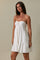 White Strapless Lace Accent Babydoll Mini Dress