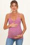 Mauve Floral Fitted Sleeveless Maternity Cami Tank Top