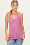 Mauve Floral Fitted Sleeveless Cami Tank Top