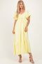 Yellow Flutter Sleeve Ruffle Hem Maxi Dress
