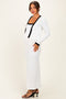 White/ Black Color Block Sleeveless Fitted Dress Maternity Cardigan Set