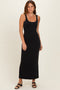 Black Fitted Cutout Maxi Tank Dress