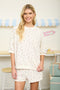 Ivory Floral Short Sleeve Pullover Top